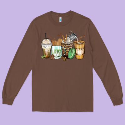 Long Sleeve Tee latte coffee cups
