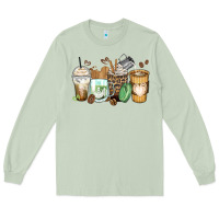 Matcha latte coffee cups Long Sleeve Tee - Zillion Design Studio