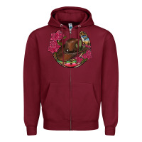 Burgundy western serape horseshoe Zipper Hoodie - RanaPortraitStore