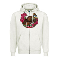 Oatmeal Heather western serape horseshoe Zipper Hoodie - RanaPortraitStore