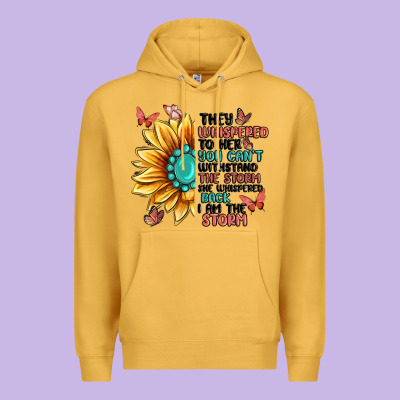 They Whispered To Her You Can't Withstand The Stor Premium Hoodie Designed By Maliassmallbusiness