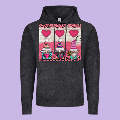 V.d 3 Gnomes And Hearts Vintage Hoodie Designed By Adodesignshop
