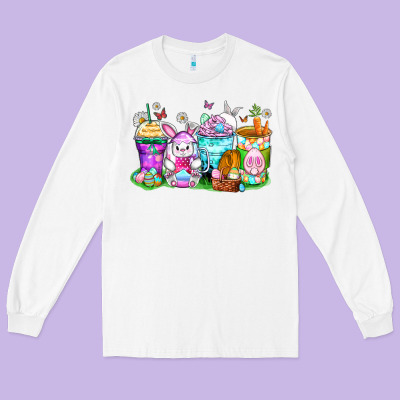 Long Sleeve Tee easter coffee cups