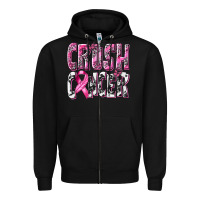 Black Crush Cancer Zipper Hoodie - texasbilliewilder