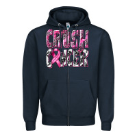 Navy Crush Cancer Zipper Hoodie - texasbilliewilder