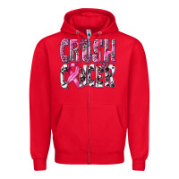 Red Crush Cancer Zipper Hoodie - texasbilliewilder