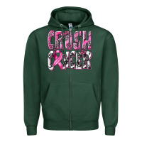 Sports Green Crush Cancer Zipper Hoodie - texasbilliewilder