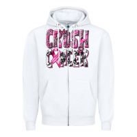White Crush Cancer Zipper Hoodie - texasbilliewilder