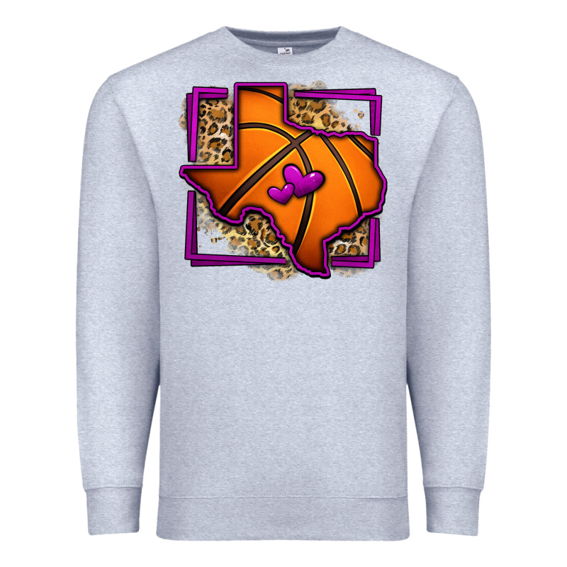 Leopard Basketball Texas Map Premium Sweatshirt by Jasminsmagicworld | Teevron
