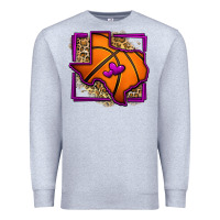 Heather Grey leopard basketball texas map Premium Sweatshirt - Jasminsmagicworld