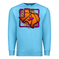 Ocean Blue leopard basketball texas map Premium Sweatshirt - Jasminsmagicworld