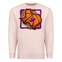 Pale Pink leopard basketball texas map Premium Sweatshirt - Jasminsmagicworld