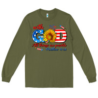 Army Green with god all things are possible usa Long Sleeve Tee - AdoDesignShop