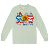 Matcha with god all things are possible usa Long Sleeve Tee - AdoDesignShop