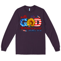 Plum with god all things are possible usa Long Sleeve Tee - AdoDesignShop