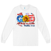 White with god all things are possible usa Long Sleeve Tee - AdoDesignShop