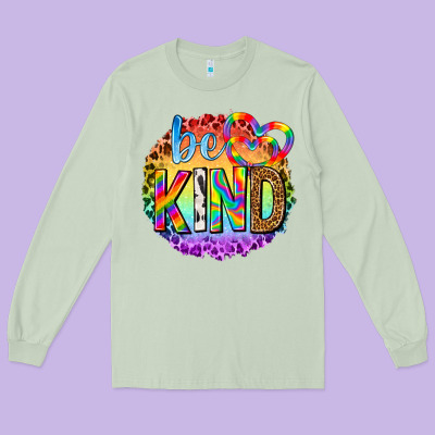 Long Sleeve Tee be kind with heart ballons