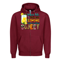 Burgundy when life gives you lemons make someting sweet Zipper Hoodie - Zillion Design Studio