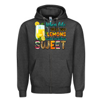 Charcoal Heather when life gives you lemons make someting sweet Zipper Hoodie - Zillion Design Studio