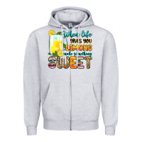 Heather Grey when life gives you lemons make someting sweet Zipper Hoodie - Zillion Design Studio