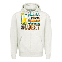 Oatmeal Heather when life gives you lemons make someting sweet Zipper Hoodie - Zillion Design Studio