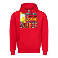 Red when life gives you lemons make someting sweet Zipper Hoodie - Zillion Design Studio