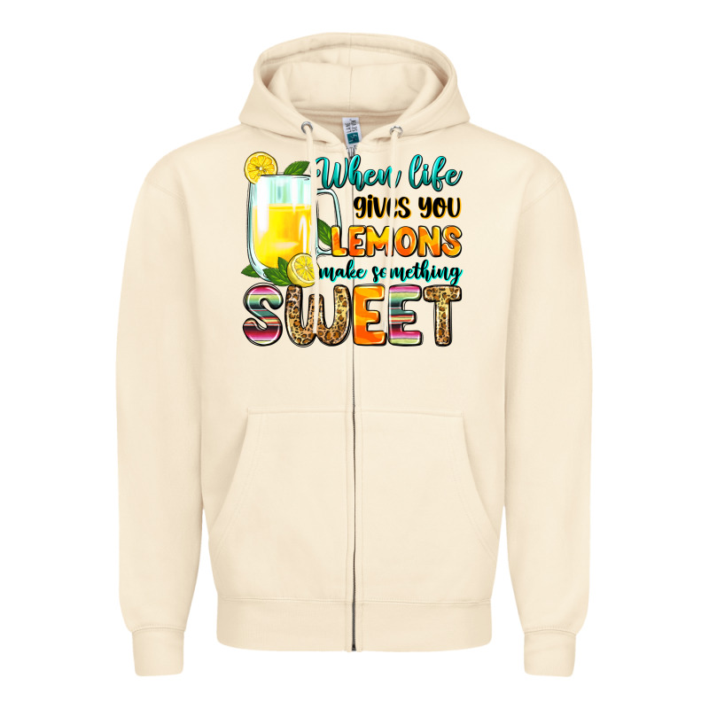 When Life Gives You Lemons Make Someting Sweet Zipper Hoodie by Zillion Design Studio | Teevron