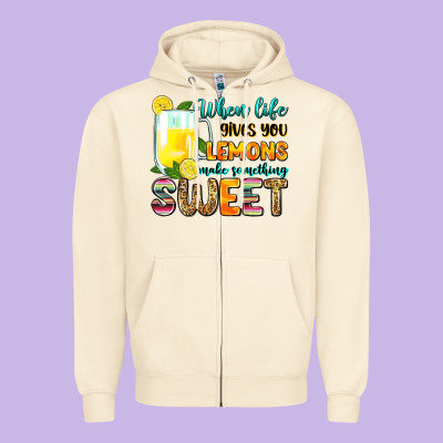 When Life Gives You Lemons Make Someting Sweet Zipper Hoodie Designed By Zillion Design Studio