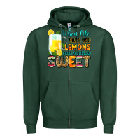 Sports Green when life gives you lemons make someting sweet Zipper Hoodie - Zillion Design Studio