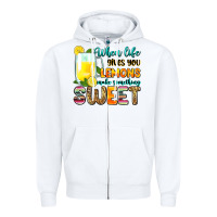 White when life gives you lemons make someting sweet Zipper Hoodie - Zillion Design Studio