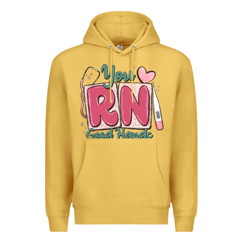 You Rn Good Hands Registered Nurse Premium Hoodie by MaliasSmallBusiness | Teevron