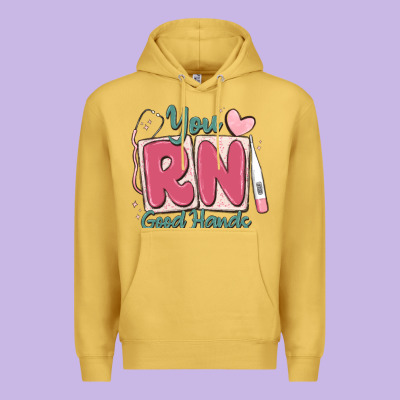You Rn Good Hands Registered Nurse Premium Hoodie Designed By Maliassmallbusiness