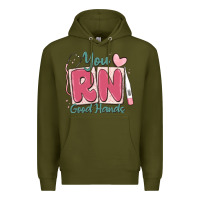 Army Green you rn good hands registered nurse Premium Hoodie - MaliasSmallBusiness