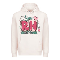 Pale Pink you rn good hands registered nurse Premium Hoodie - MaliasSmallBusiness