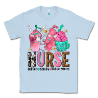 Dusty Blue nurse coffee scrubs rubber gloves Classic Tee - texasbilliewilder