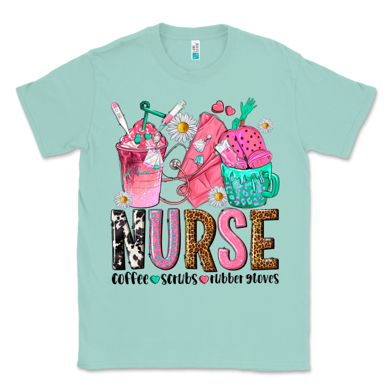 Nurse Coffee Scrubs Rubber Gloves Classic Tee by texasbilliewilder | Teevron