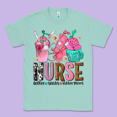 Nurse Coffee Scrubs Rubber Gloves Classic Tee Designed By Texasbilliewilder