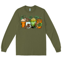 Army Green sloth coffee cups Long Sleeve Tee - Zillion Design Studio