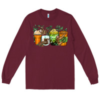 Burgundy sloth coffee cups Long Sleeve Tee - Zillion Design Studio