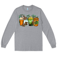 Heather Grey sloth coffee cups Long Sleeve Tee - Zillion Design Studio