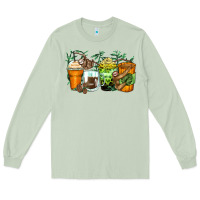 Matcha sloth coffee cups Long Sleeve Tee - Zillion Design Studio
