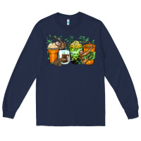 Navy sloth coffee cups Long Sleeve Tee - Zillion Design Studio