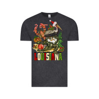 Vintage Black Christmas Louisiana Vintage Tee - BarkalooDesign