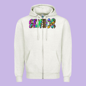 Senior 2022 Tie Die Leopard Zipper Hoodie Designed By Ranaportraitstore