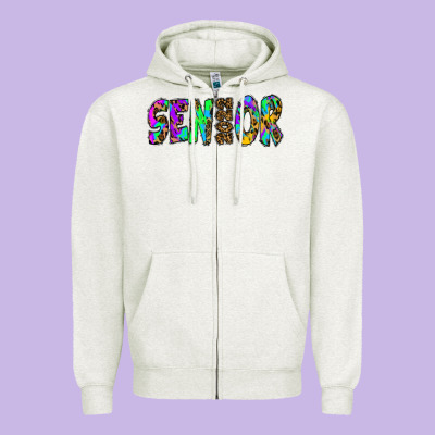 Senior 2022 Tie Die Leopard Zipper Hoodie Designed By Ranaportraitstore