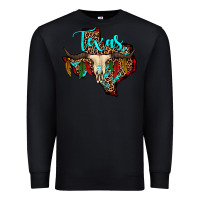 Black bullskull texas map Premium Sweatshirt - JahusDesignShop