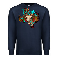 Navy bullskull texas map Premium Sweatshirt - JahusDesignShop