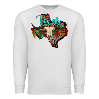 Oatmeal Heather bullskull texas map Premium Sweatshirt - JahusDesignShop