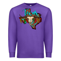 Purple bullskull texas map Premium Sweatshirt - JahusDesignShop