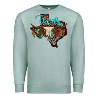 Seafoam bullskull texas map Premium Sweatshirt - JahusDesignShop
